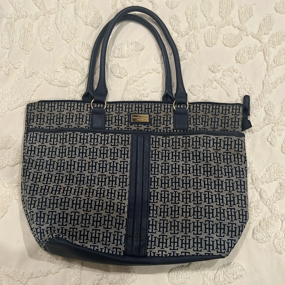 Tommy Hilfiger Leather and Fabric Tote 👜